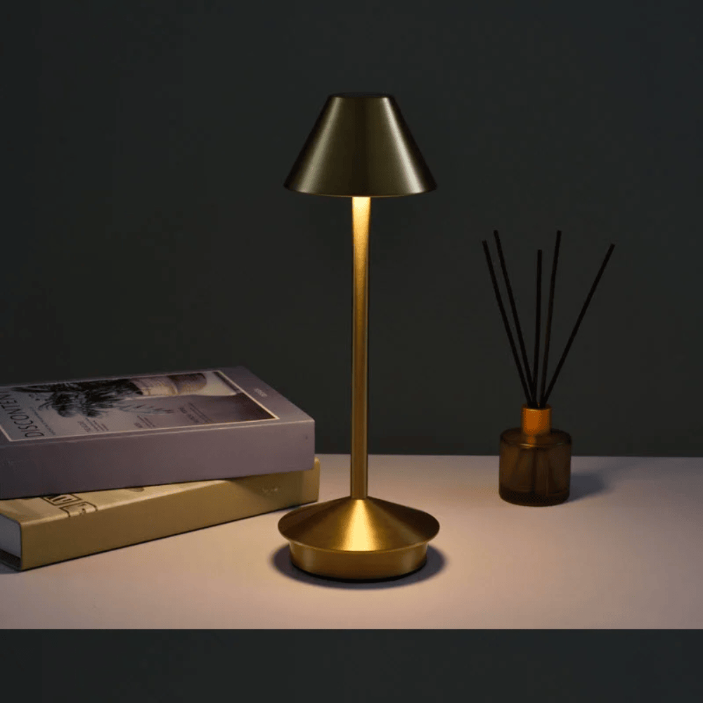Gold Aluminum Touch Table Lamp with 3 Modes