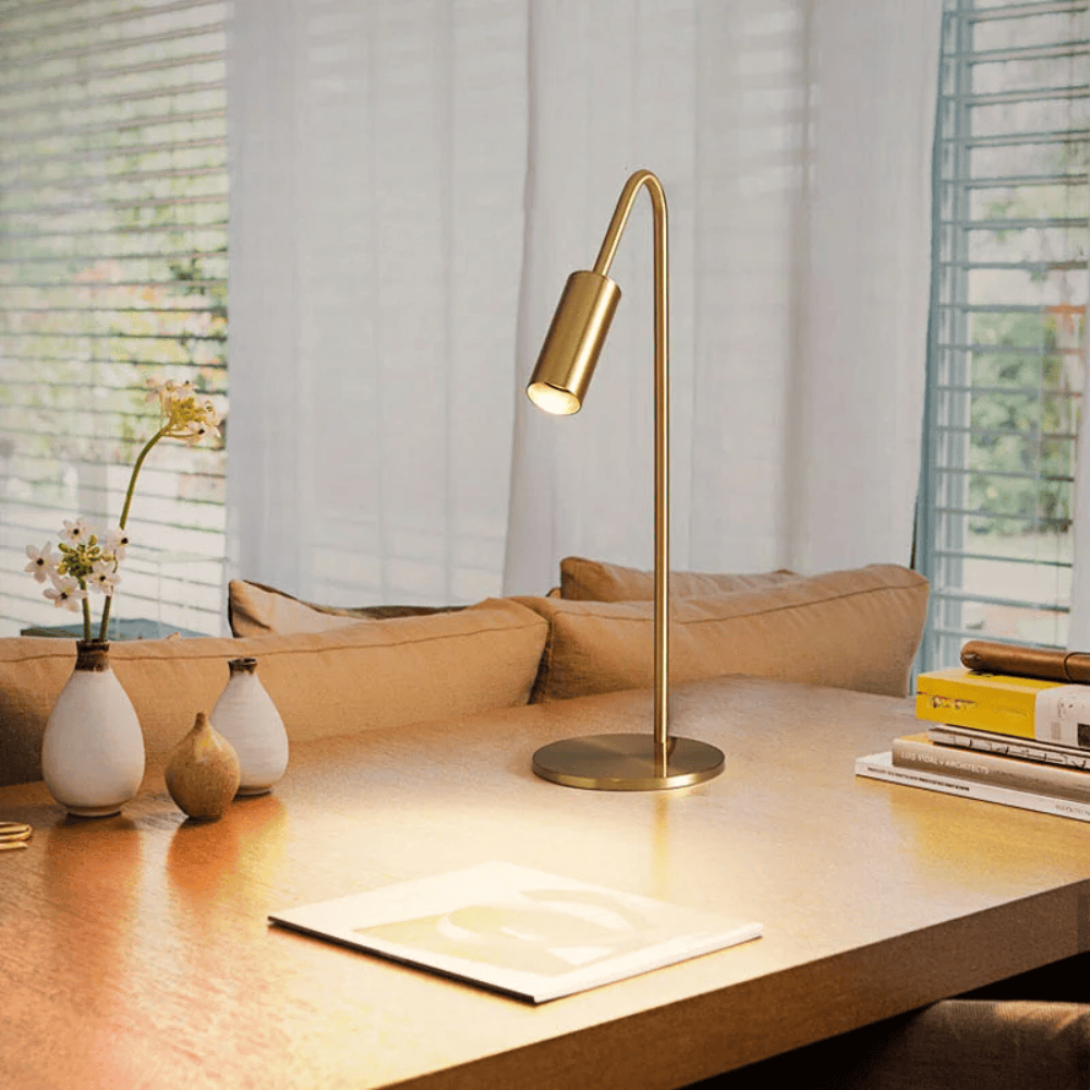Solid Aluminum LED Table Lamp, Minimalist Luxury Design