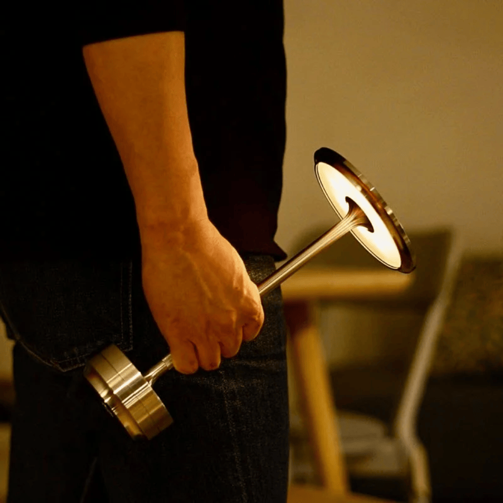 Solid Aluminum LED Standing Decor Lamp, Adjustable Brightness