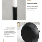 Black Solid Aluminum Decor Lamp, Adjustable LED