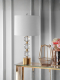 Modern Glam Clear Crystal And Brass Gold Decor Lamp