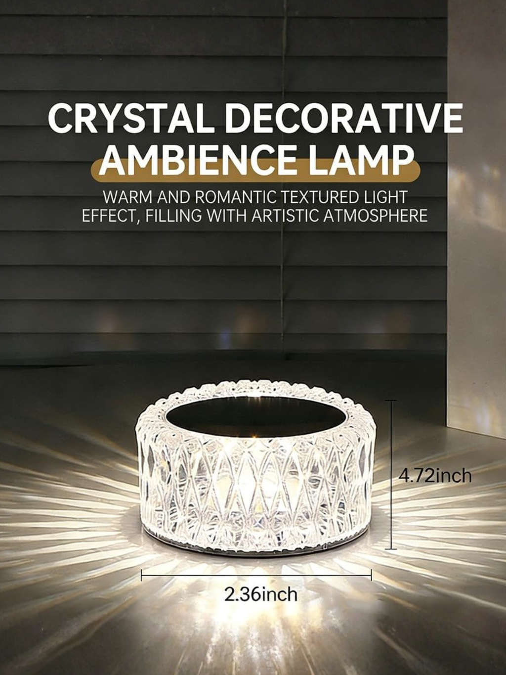 Modern Cordless Crystal Bird Nest LED Touch Decor Lamp