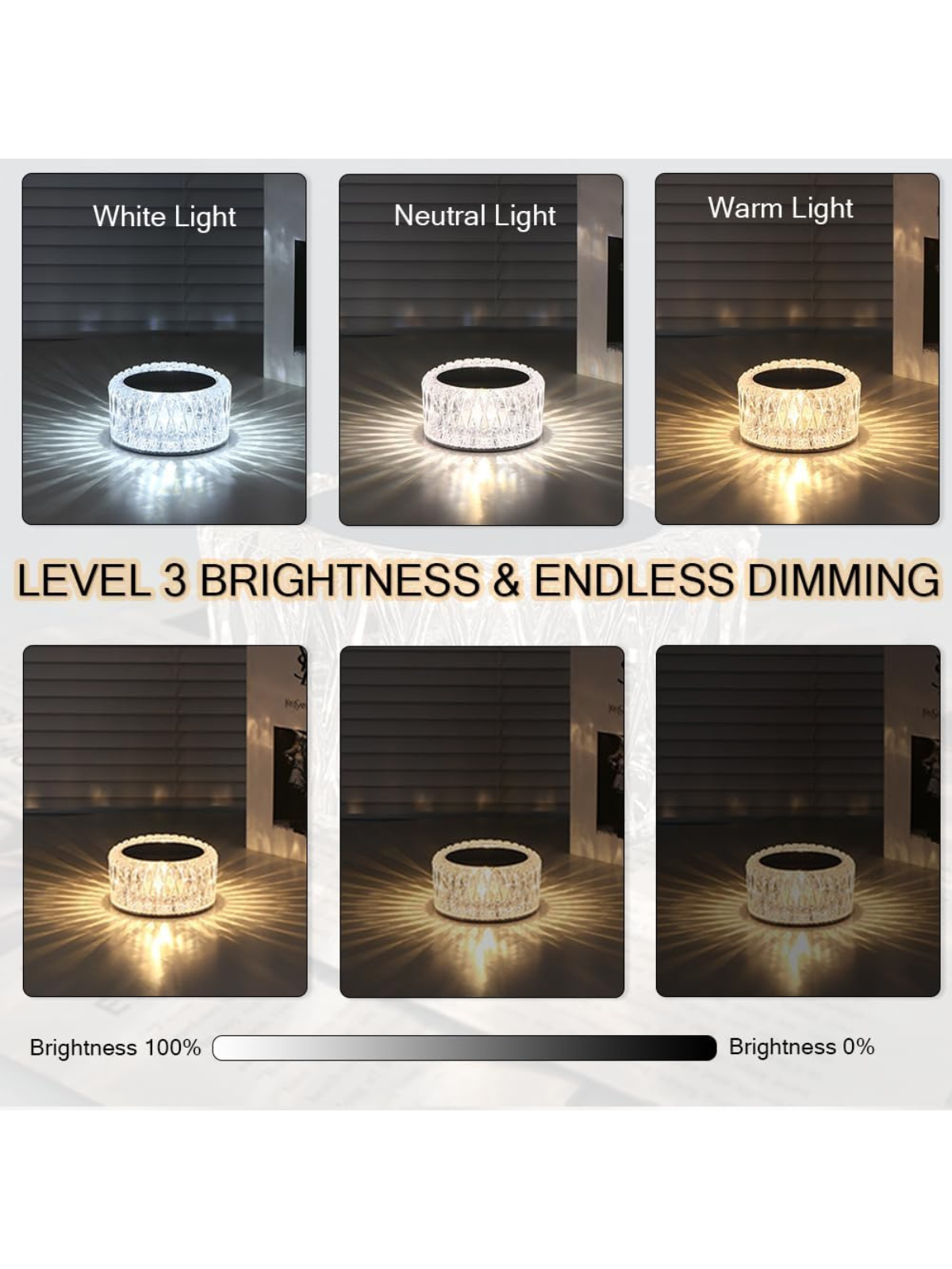 Modern Cordless Crystal Bird Nest LED Touch Decor Lamp