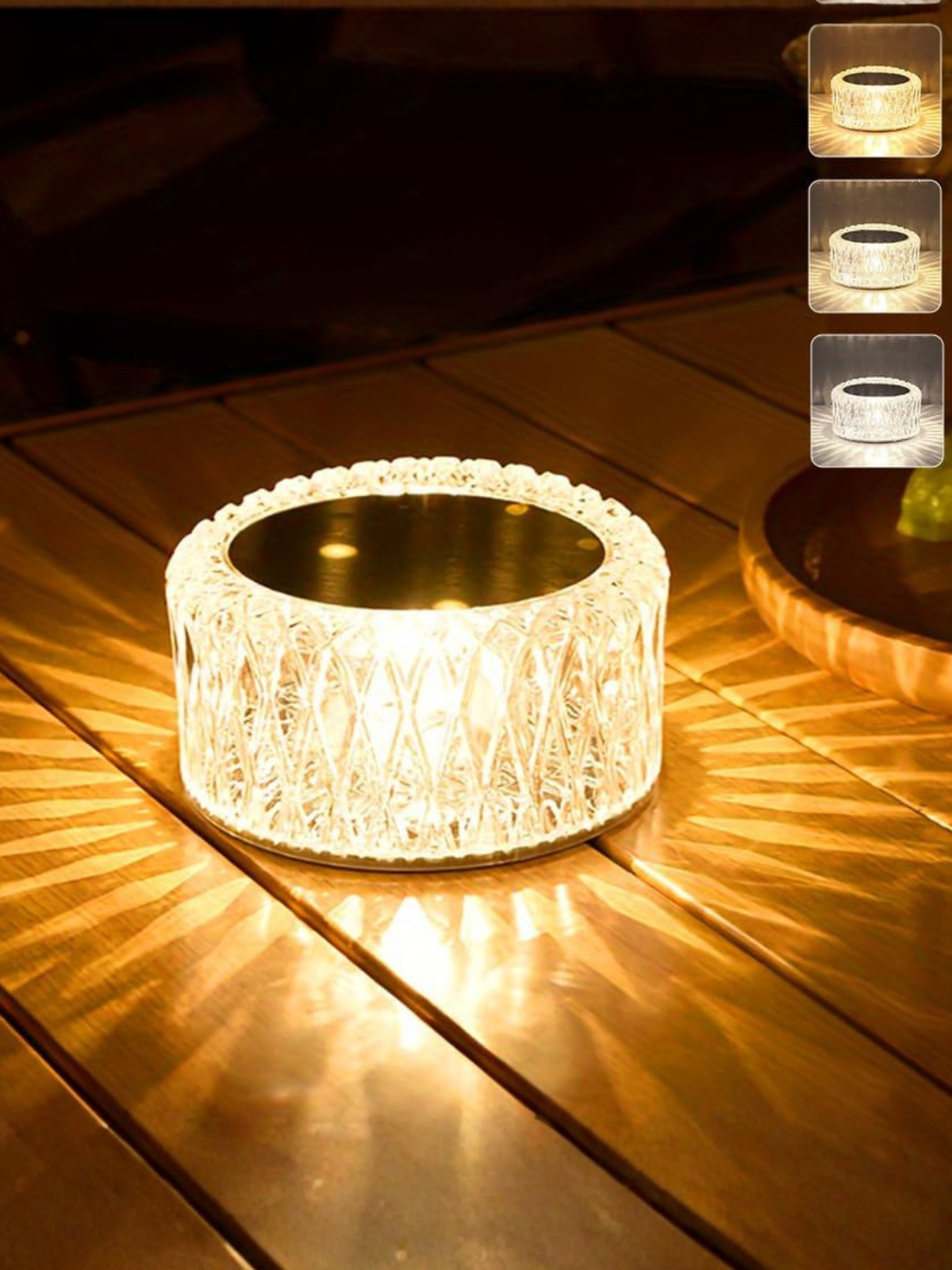 Modern Cordless Crystal Bird Nest LED Touch Decor Lamp