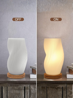 Mini Vintage Striped Spiral Wave Night Light Wood Lamp