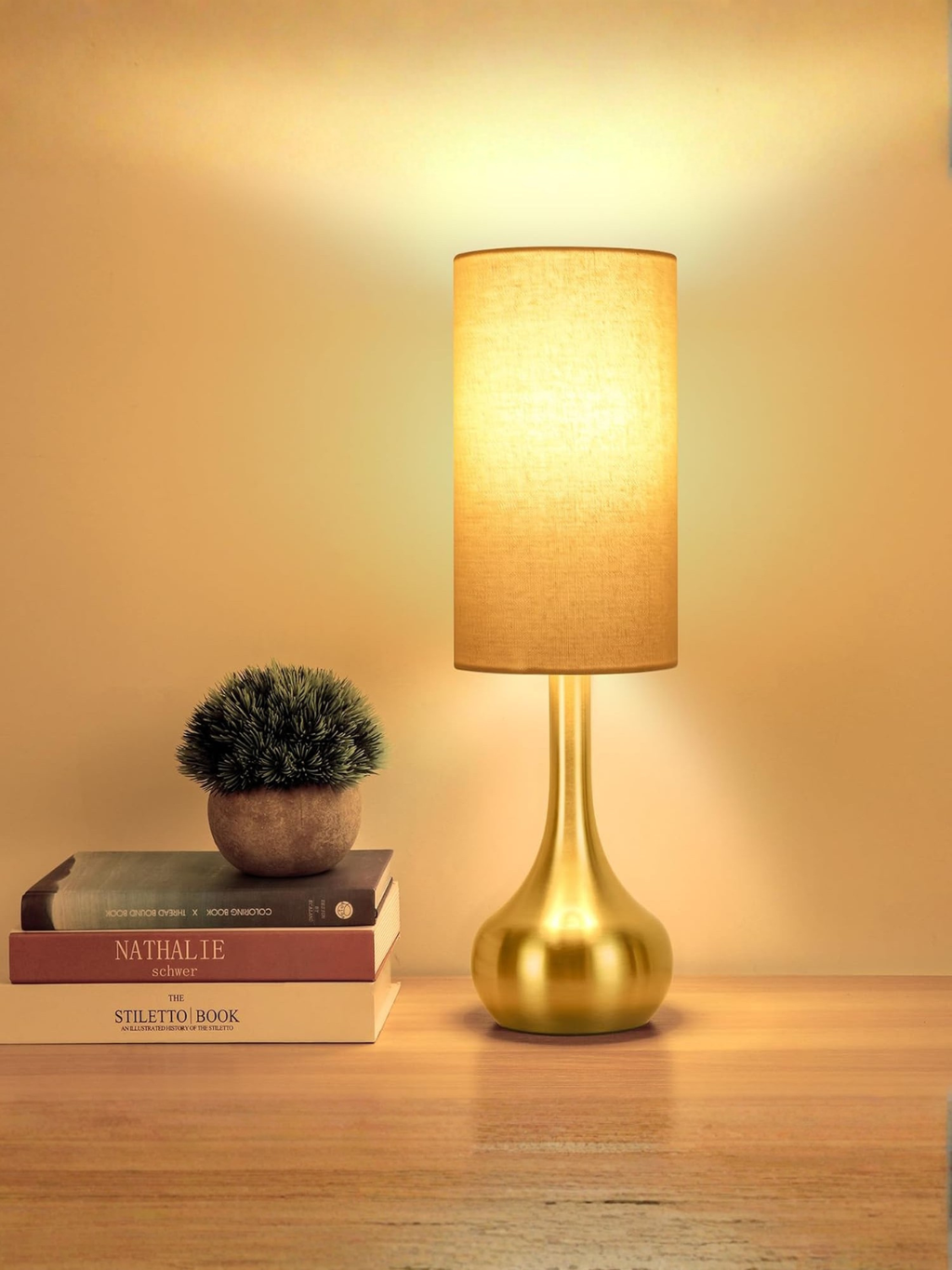 Elegant Gold Touch Control Bedside Lamp With LED Bulb