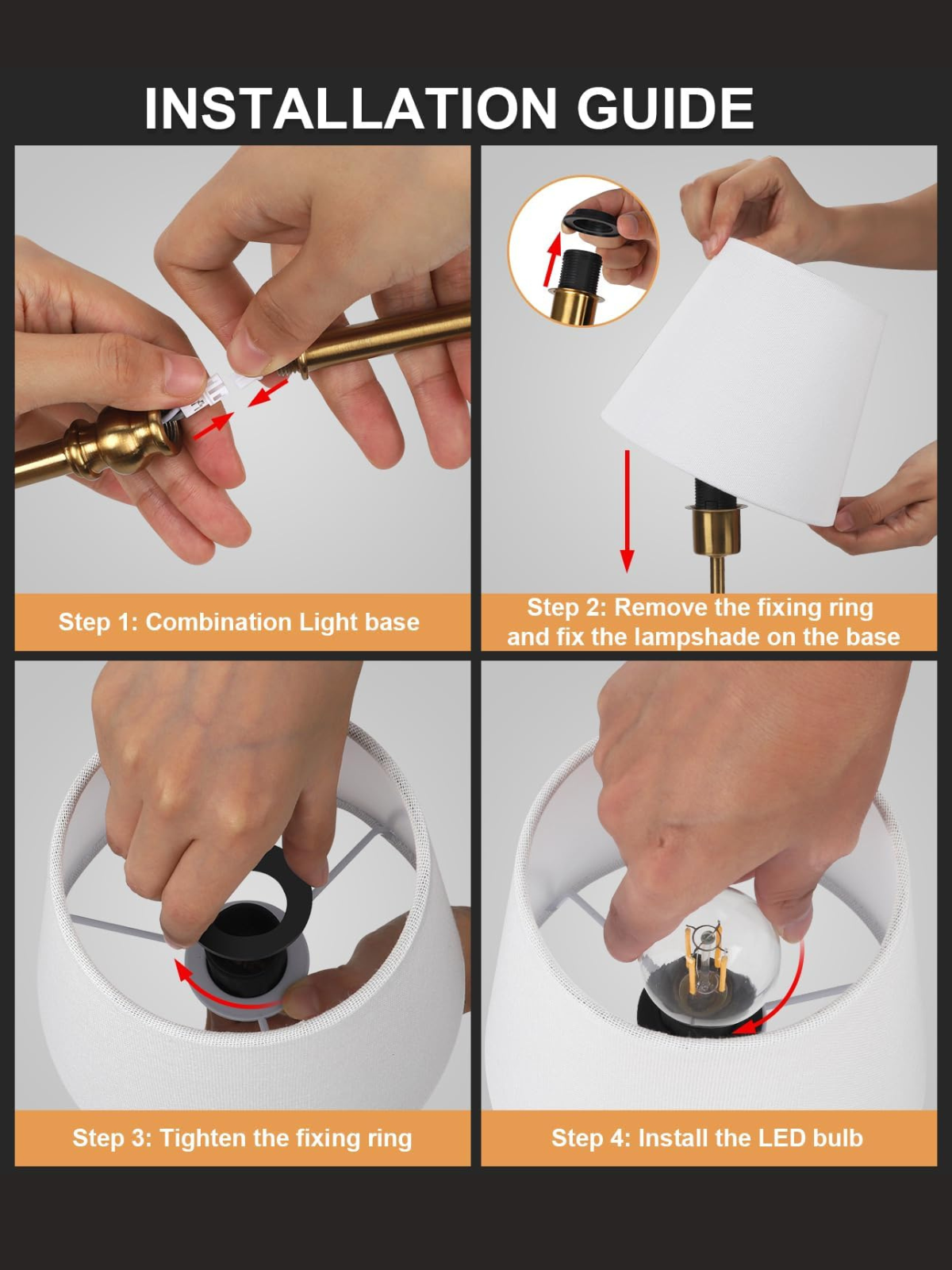 Vintage Brass Cordless Table Lamp with 5000mAh Battery