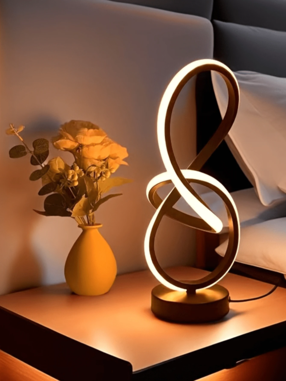 Modern LED Desk Lamp, 3-Color Adjustable Atmosphere Light