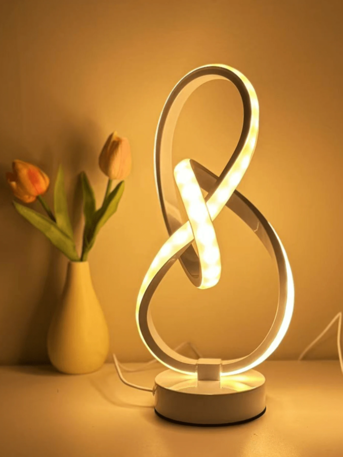 Modern LED Desk Lamp, 3-Color Adjustable Atmosphere Light
