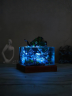 Handmade Miniature World Epoxy Resin Cube Lamp Decor