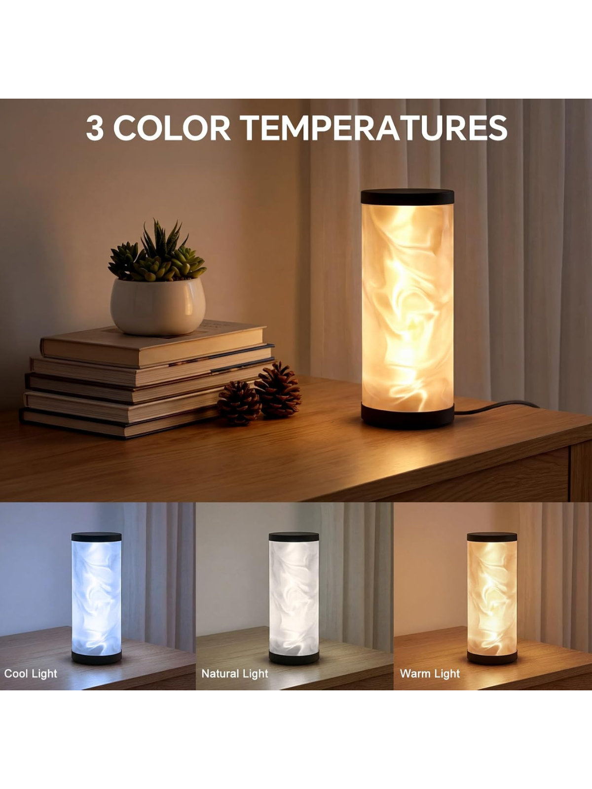Modern Prism Water Ripple Bedside Lamp with Dynamic Glow