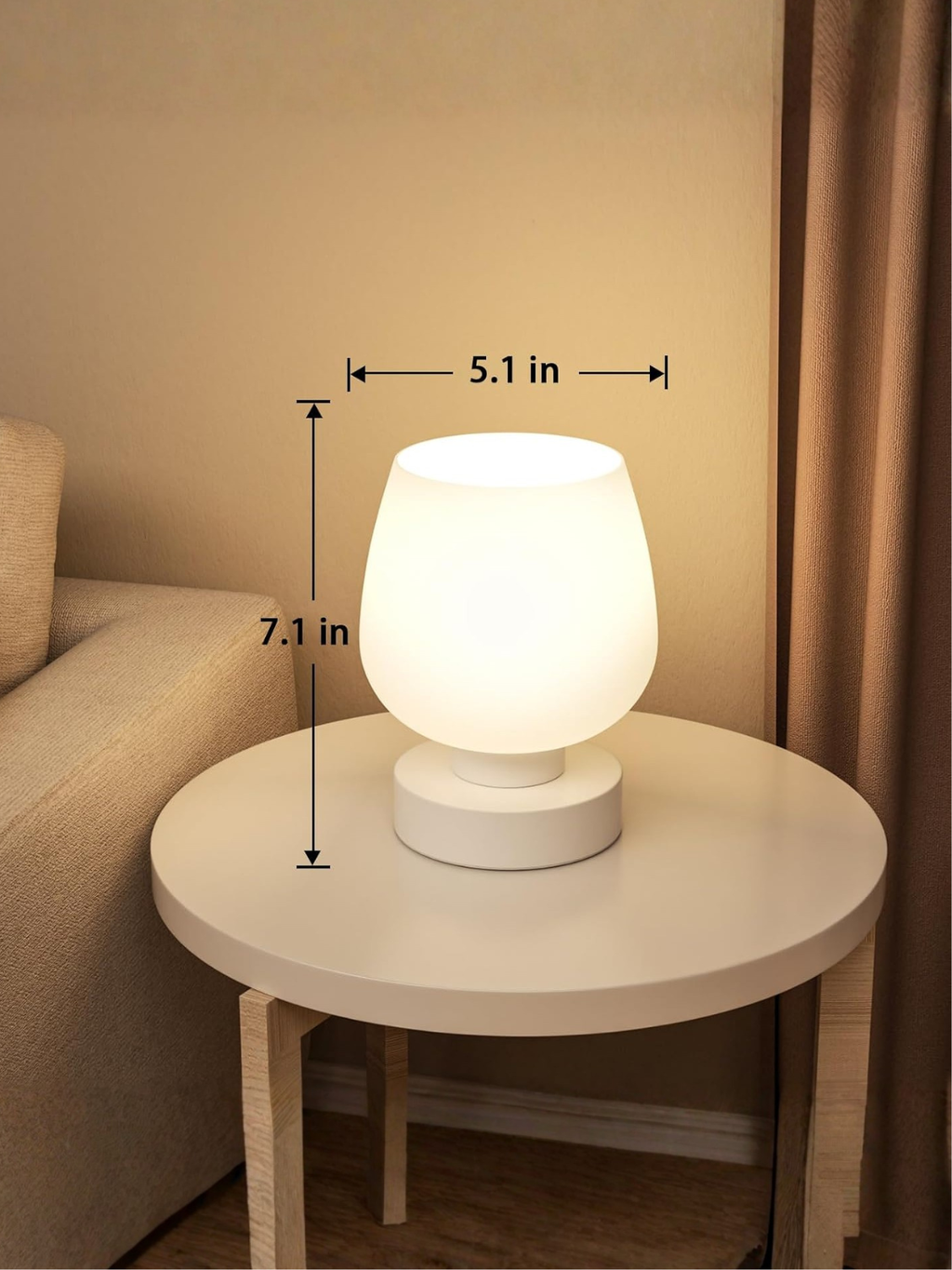 Modern Frosted Opal Glass Bedside Lamp with Touch Control