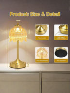 Victorian Lotus Flower Cordless Decor Lamp with Large Battery