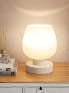 Modern Frosted Opal Glass Bedside Lamp with Touch Control