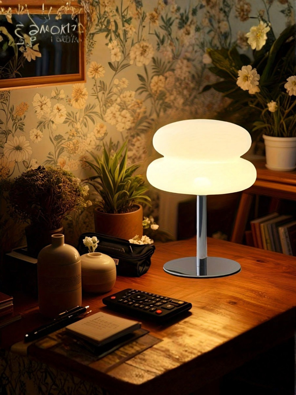 Retro Hamburger Double-Layer Desk Lamp, 3-Color Ambient Light
