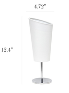 Modern Angled Fabric Shade Table Lamp with Chrome Base