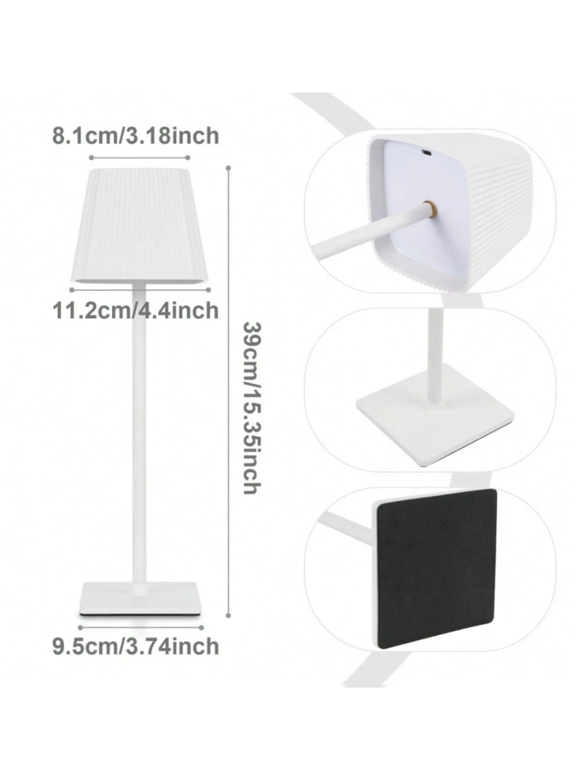 Portable Pleated LED Table Lamp with 4000mAh Battery