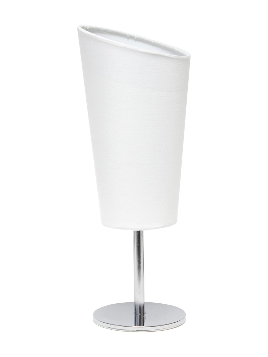 Modern Angled Fabric Shade Table Lamp with Chrome Base