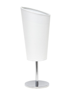 Modern Angled Fabric Shade Table Lamp with Chrome Base
