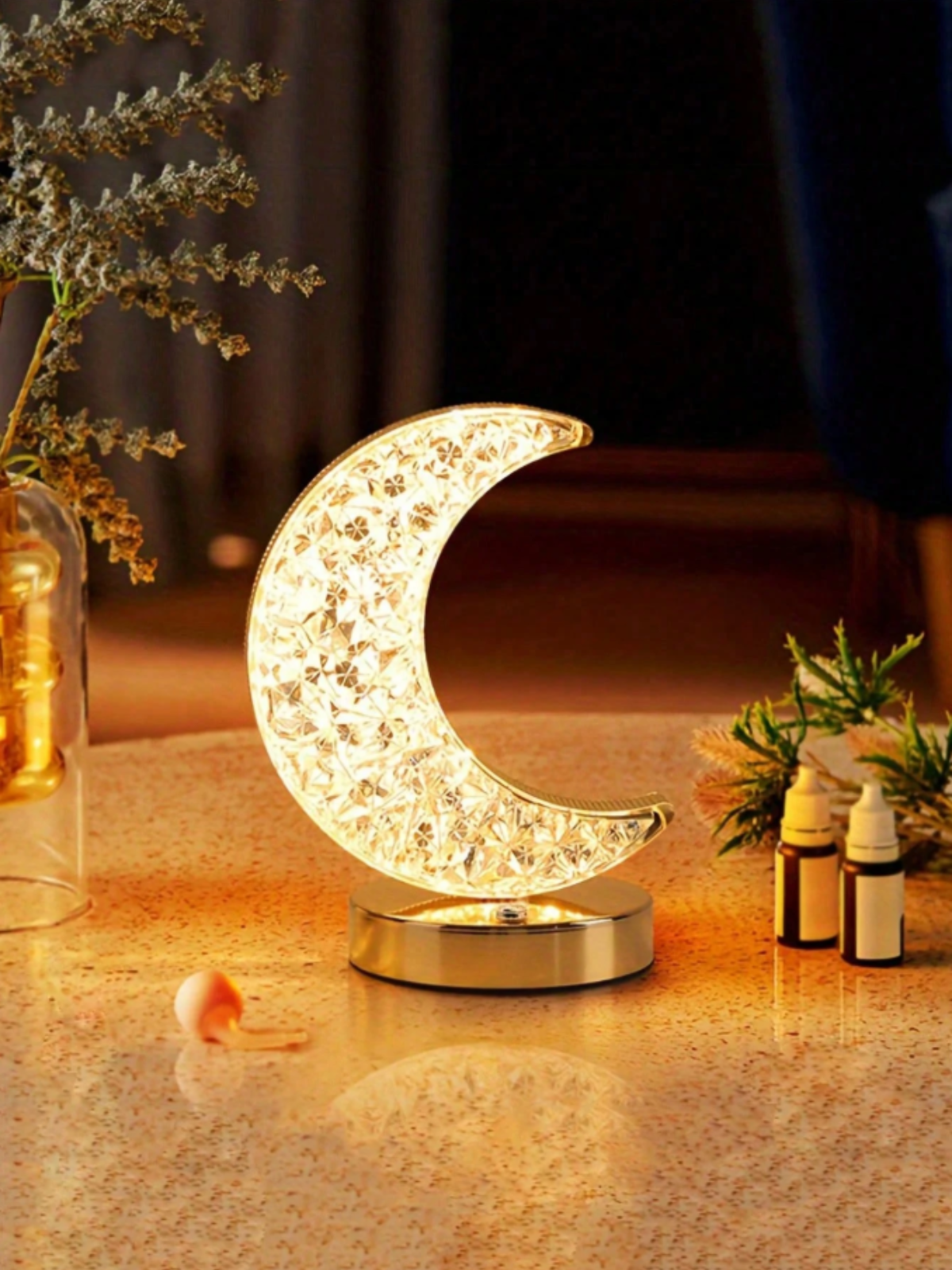 Elegant LED Moon Lamp with Touch Control & Dimming