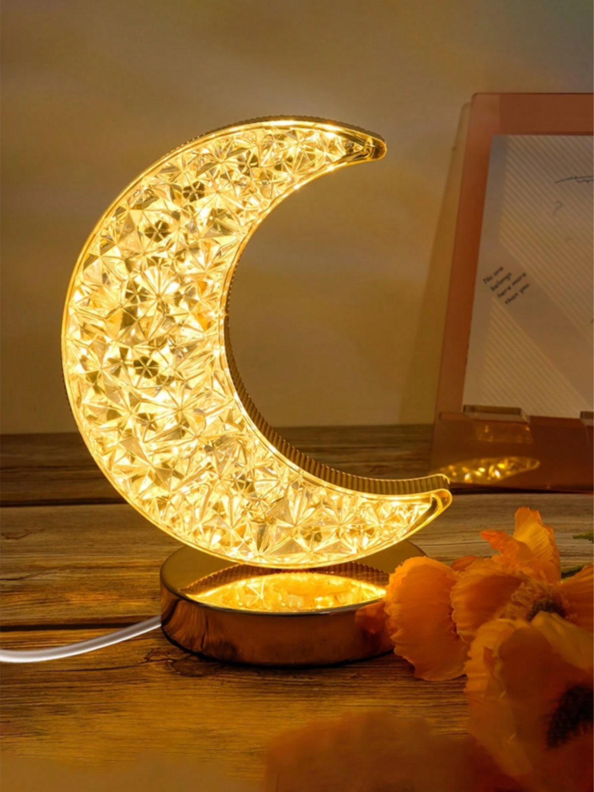 Elegant LED Moon Lamp with Touch Control & Dimming