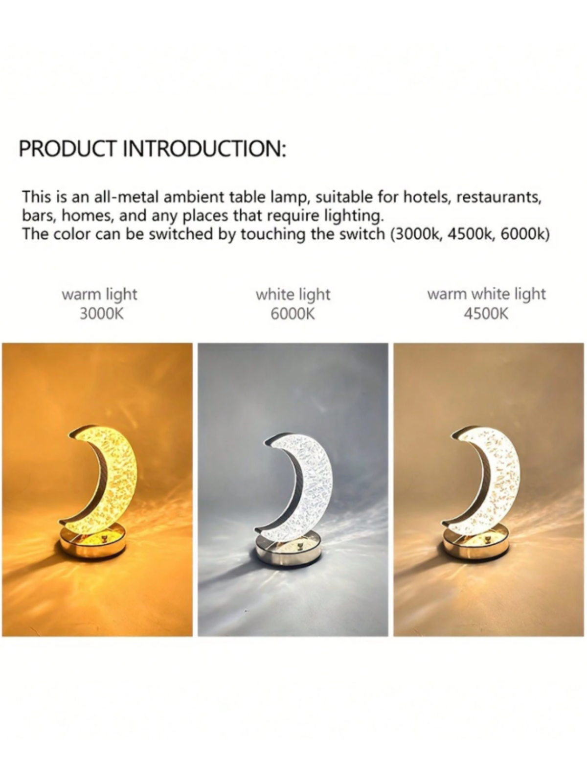 Elegant LED Moon Lamp with Touch Control & Dimming