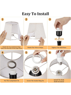 Modern 3-Way Dimmable Touch Lamp with Linen Shade