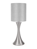 Modern 3-Way Touch Table Lamp with Grey Fabric Shade