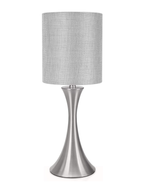 Modern 3-Way Touch Table Lamp with Grey Fabric Shade