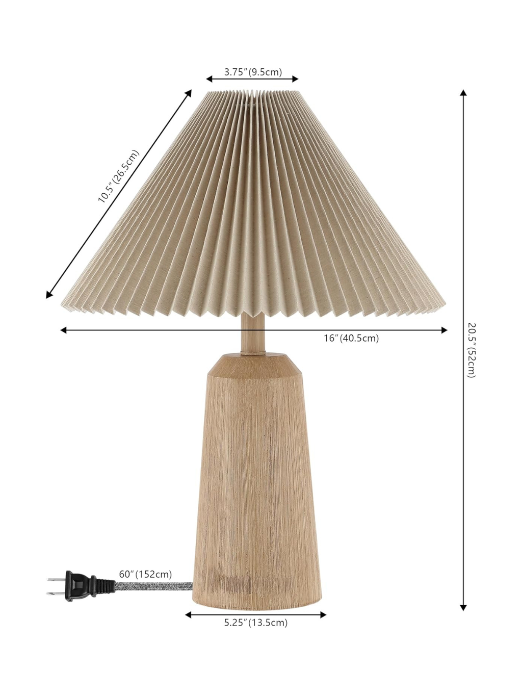 Vintage Scandinavian Style Resin Table Lamp With Linen Shade