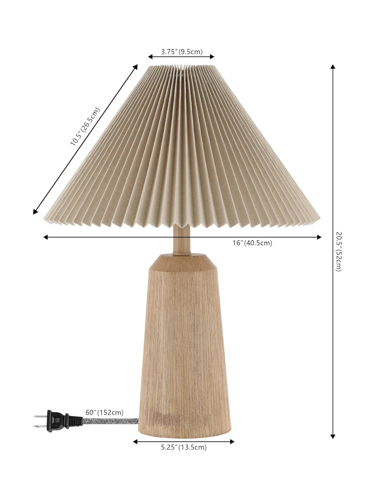 Vintage Scandinavian Style Resin Table Lamp With Linen Shade