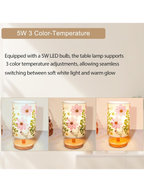 Handmade Pressed Dried Flower Bedside Lamp With Wooden Base