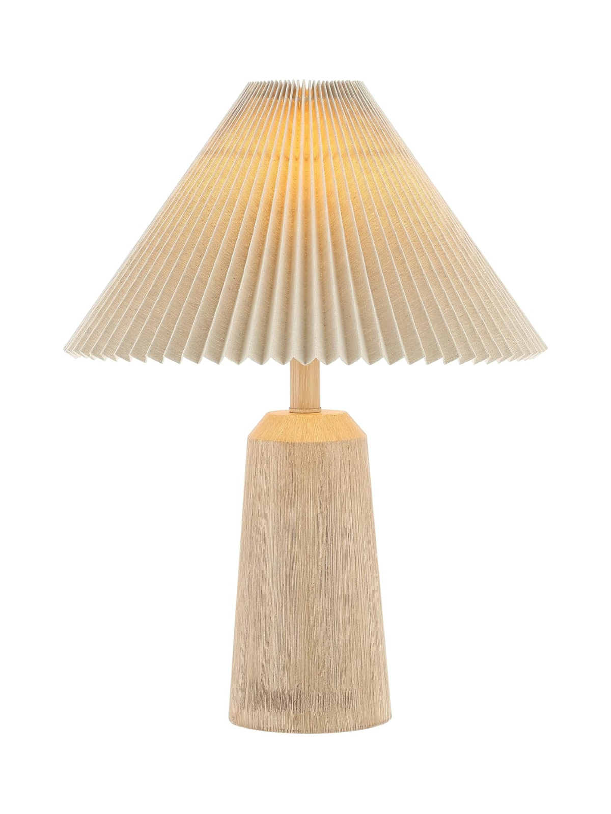 Vintage Scandinavian Style Resin Table Lamp With Linen Shade