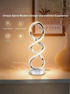 Hand Twisted Silver Spiral Decor Lamp With RGB Colors