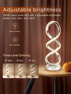 Hand Twisted Silver Spiral Decor Lamp With RGB Colors