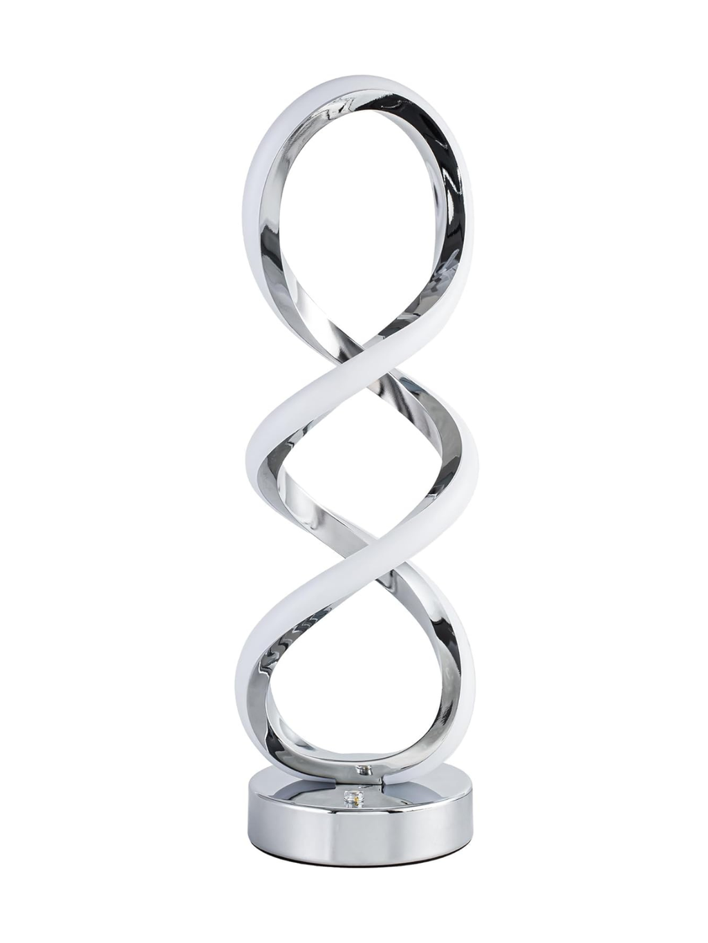 Hand Twisted Silver Spiral Decor Lamp With RGB Colors