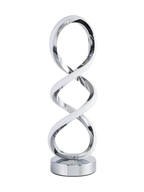Hand Twisted Silver Spiral Decor Lamp With RGB Colors