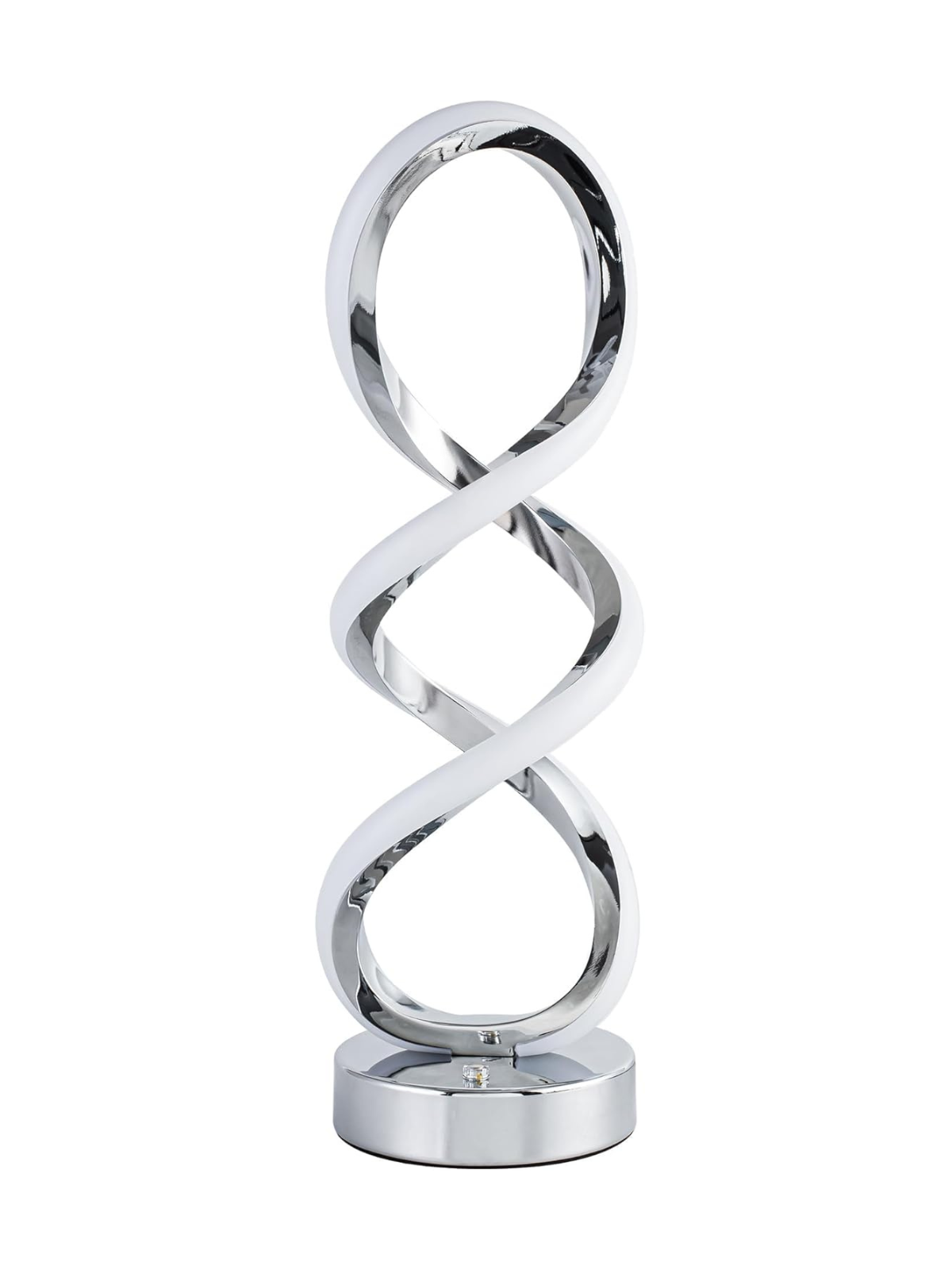 Hand Twisted Silver Spiral Decor Lamp With RGB Colors