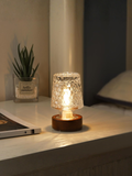 Portable Battery Powered Mini Art Deco Glass LED Decor Lamp