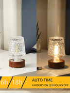 Portable Battery Powered Mini Art Deco Glass LED Decor Lamp