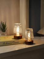 Portable Battery Powered Mini Art Deco Glass LED Decor Lamp