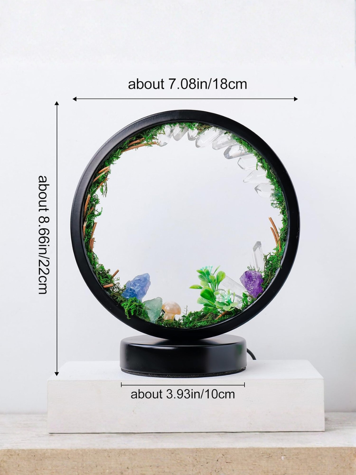 Natural Clear Quartz Crystal Night Light with 3 Colors