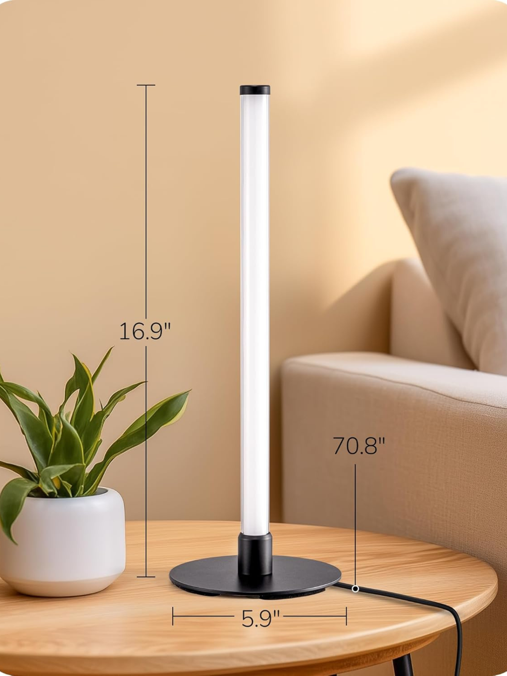 Modern Slim LED Table Lamp with 360 Degree Illumination