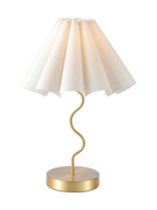 Elegant Pleated Linen Decor Lamp with Brushed Metal Base