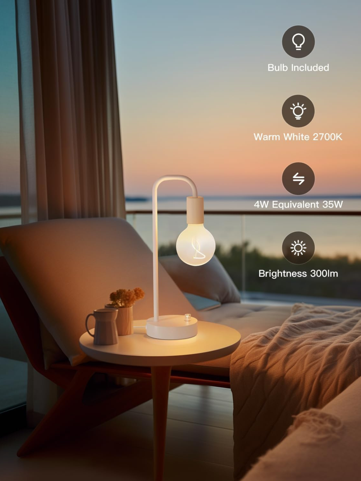 Industrial Metal Table Lamp with Stepless Dimmer Control Knob