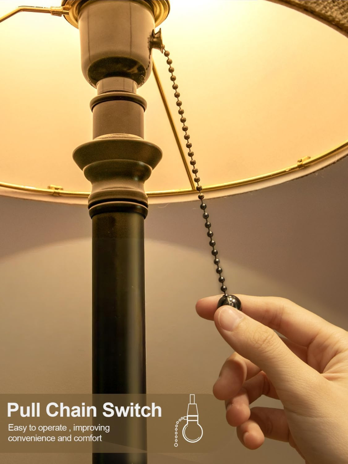 Elegant Modern Black Metal Table Lamp With Fabric Shade