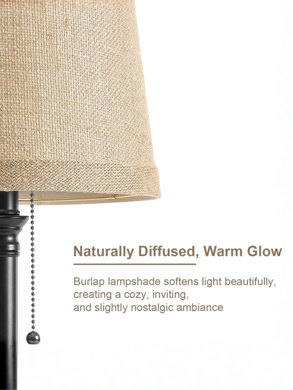 Elegant Modern Black Metal Table Lamp With Fabric Shade