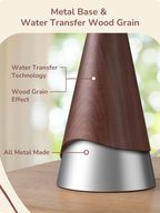 Modern Boho Table Lamp With Wood Grain Metal Base