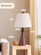 Modern Boho Table Lamp With Wood Grain Metal Base