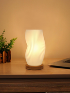 Mini Vintage Striped Spiral Wave Night Light Wood Lamp
